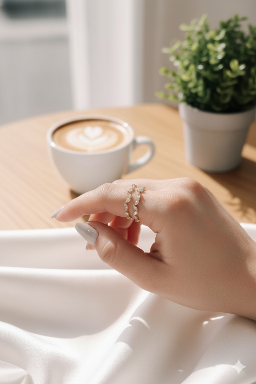 Dainty Gold Cluster Ring